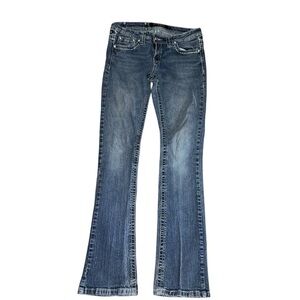 Premiere Women’s Slim Boot Jeans Size 3/4R Fleur-de-Lis Pocket Detail
